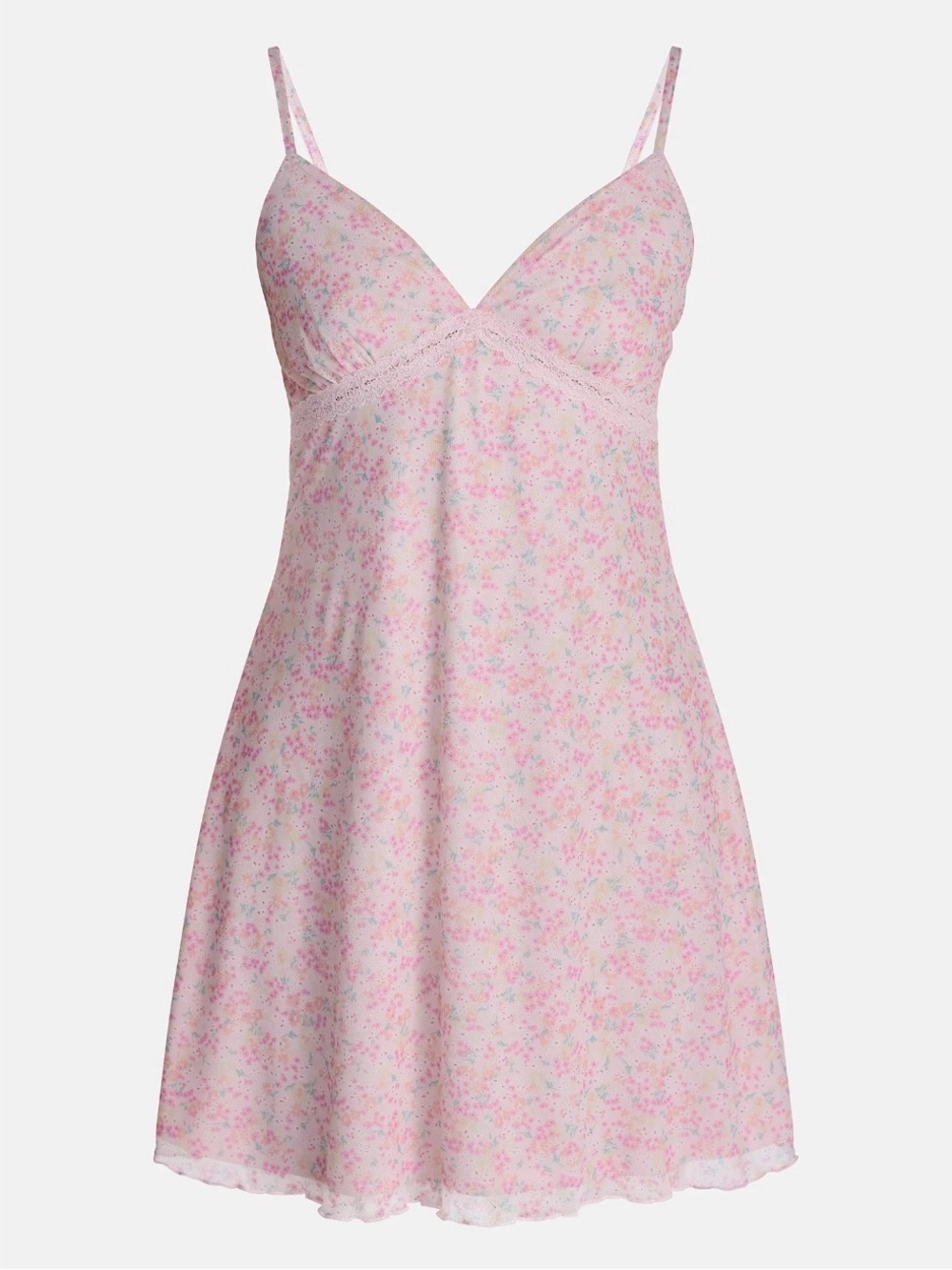 No Boundaries Pink Floral Slip Dress with Spaghetti Straps - Picture 2 of 4